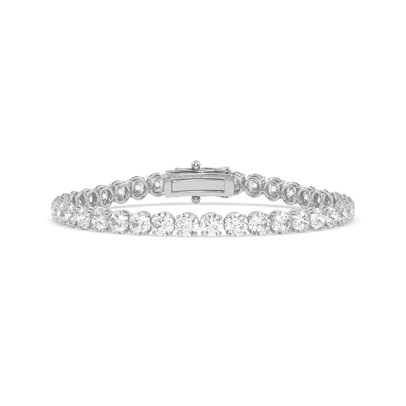 18k yellow gold 10 carat round diamond tennis bracelet with traditional lock sytem Photos & images