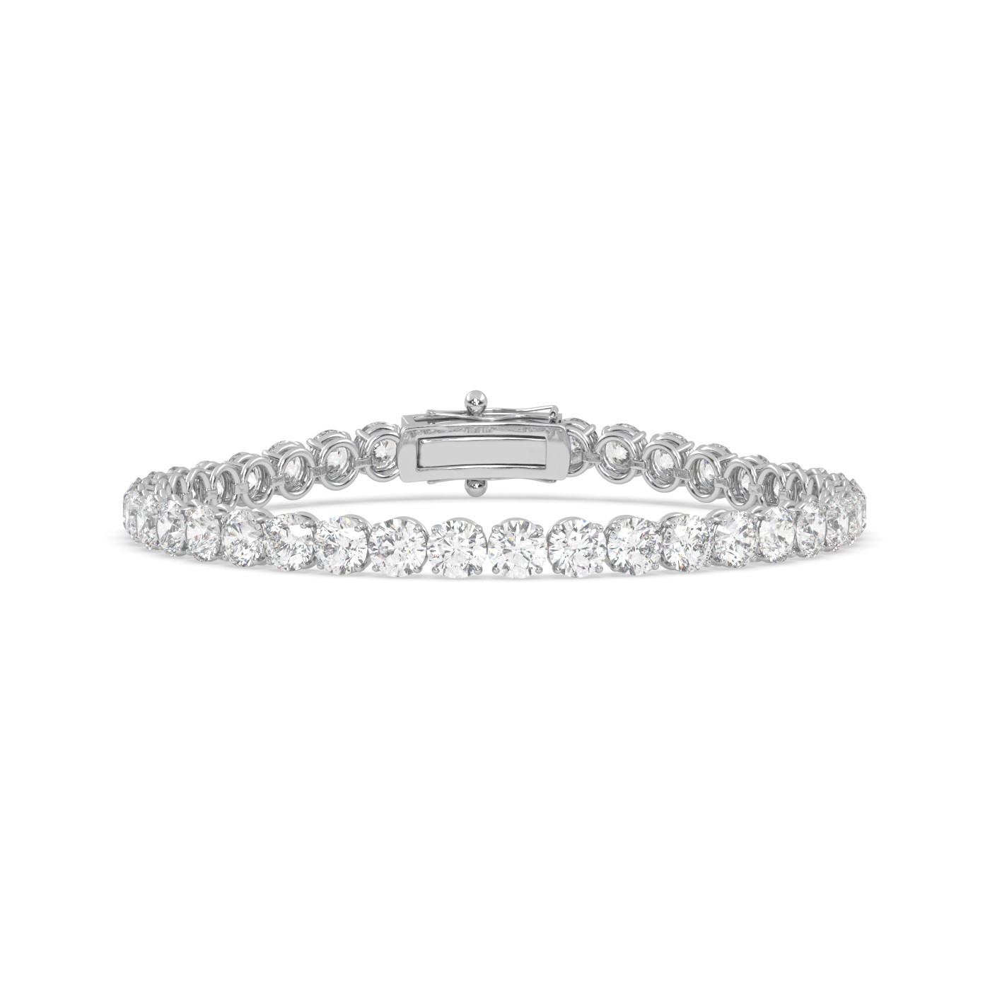18k white gold 8.0 carat round diamond tennis bracelet with traditional lock sytem Photos & images