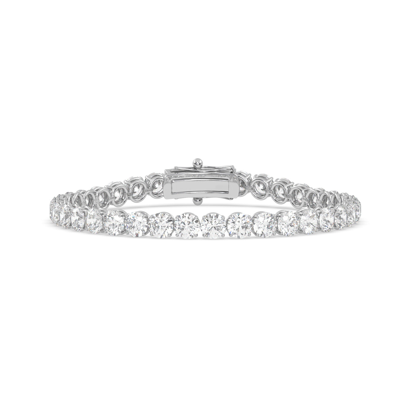 18k white gold 8.0 carat round diamond tennis bracelet with traditional lock sytem Photos & images