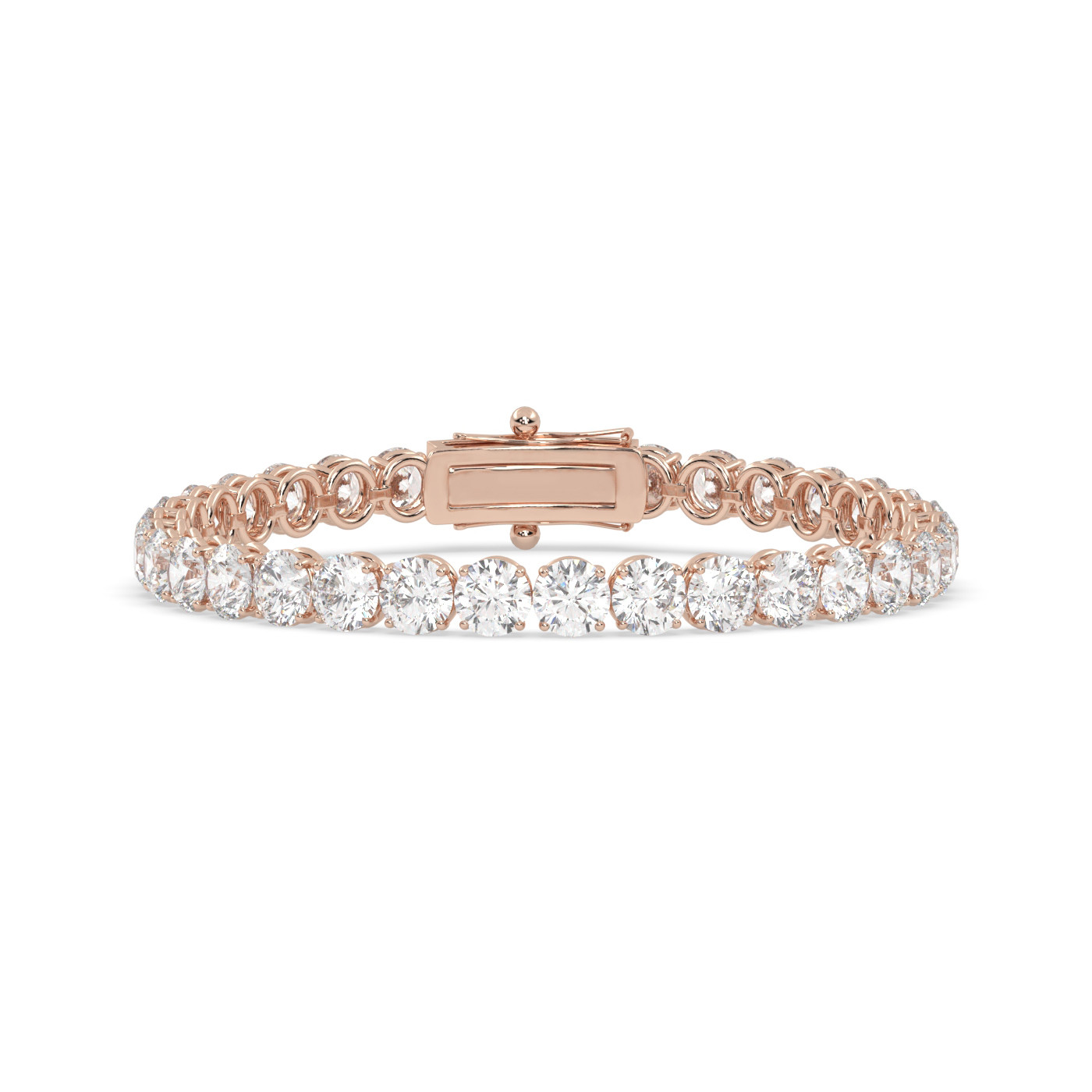 18k rose gold  3.0 carat round diamond tennis bracelet with traditional lock sytem Photos & images