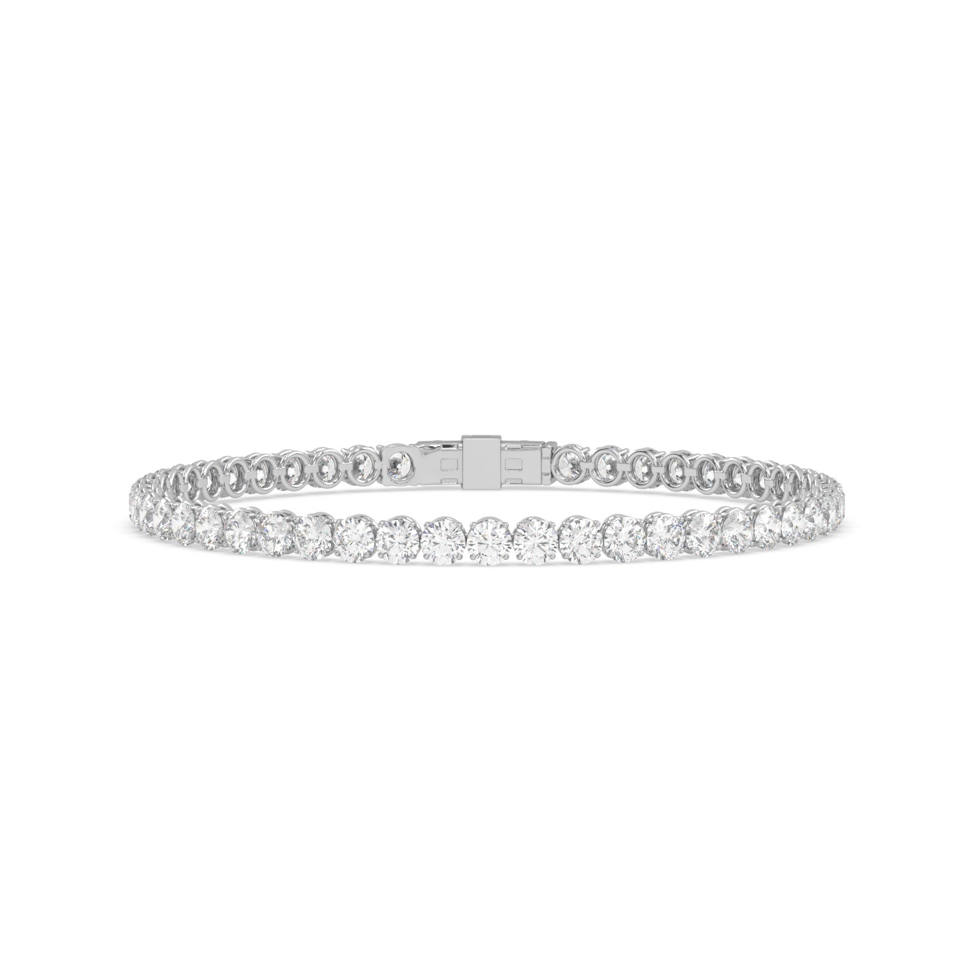 18k white gold 13 carat round diamond tennis bracelet with modern american lock system Photos & images