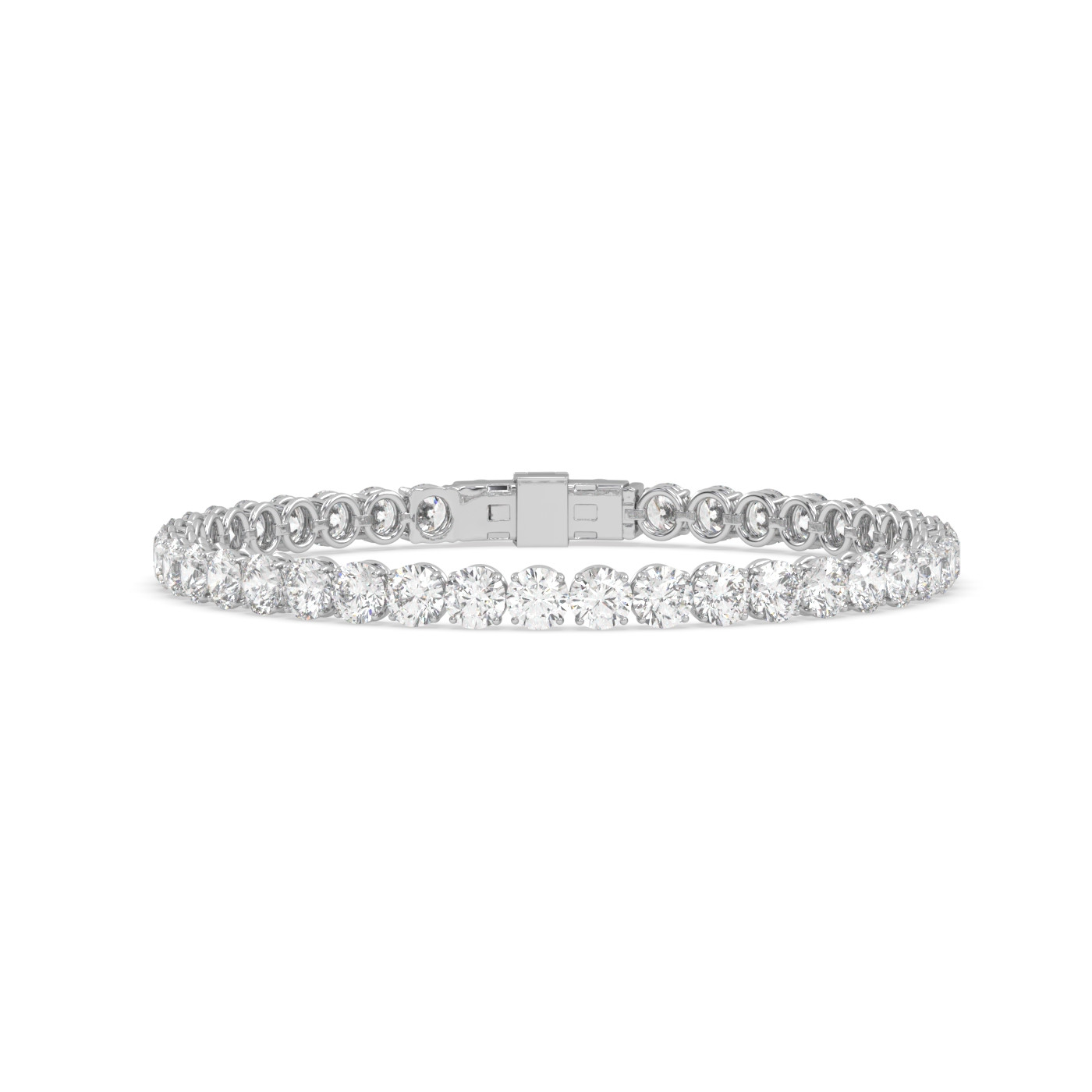 18k white gold 13 carat round diamond tennis bracelet with modern american lock system Photos & images