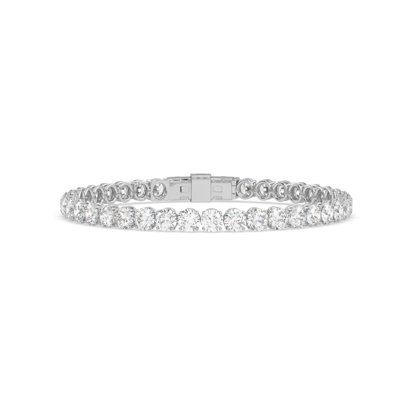 18k yellow gold 10 carat round diamond tennis bracelet with modern american lock system Photos & images