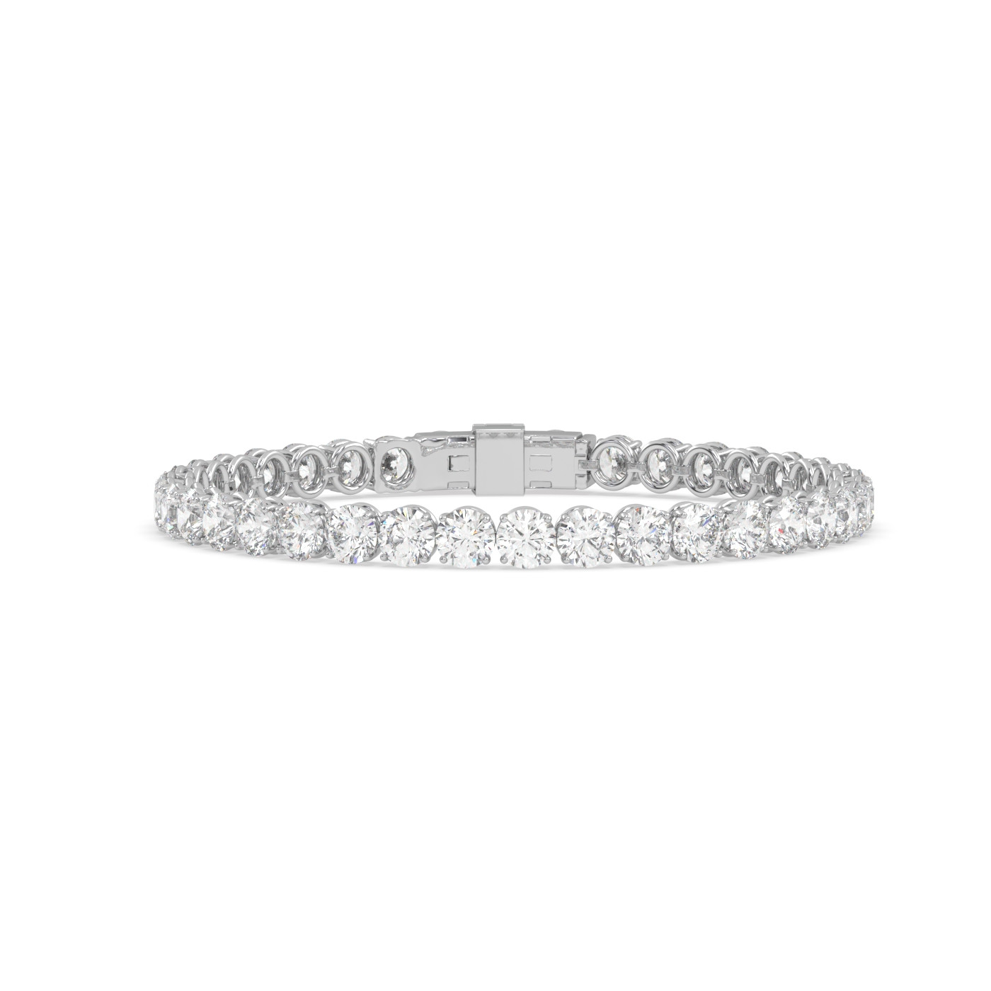 18k white gold 13 carat round diamond tennis bracelet with modern american lock system Photos & images