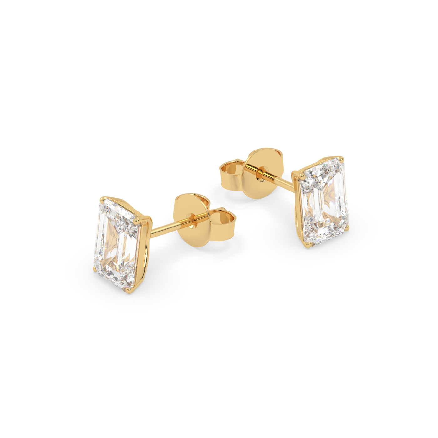 18k yellow gold 1.4 carat emerald stud earrings with butterfly back