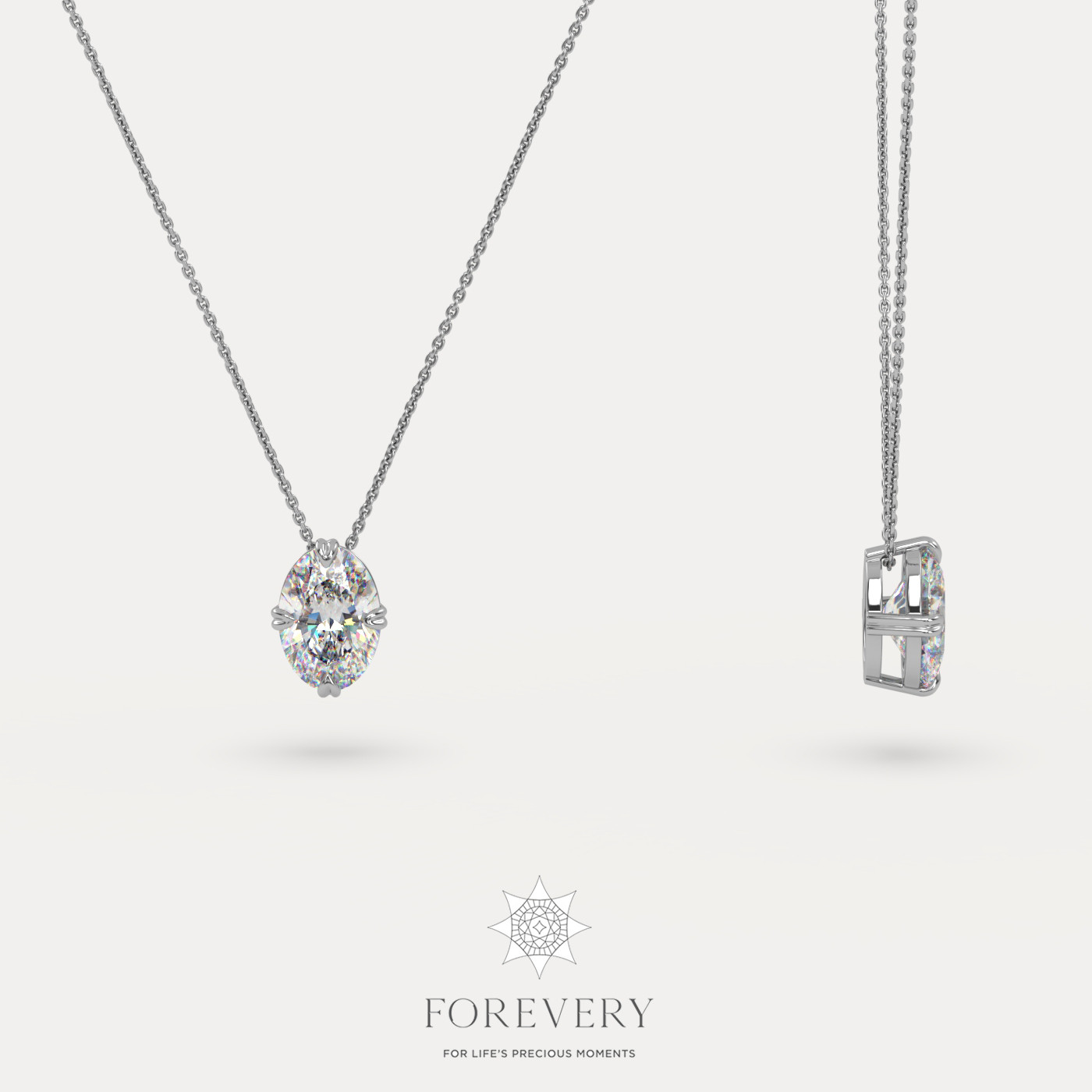 love collection oval cut solitaire diamond pendant
