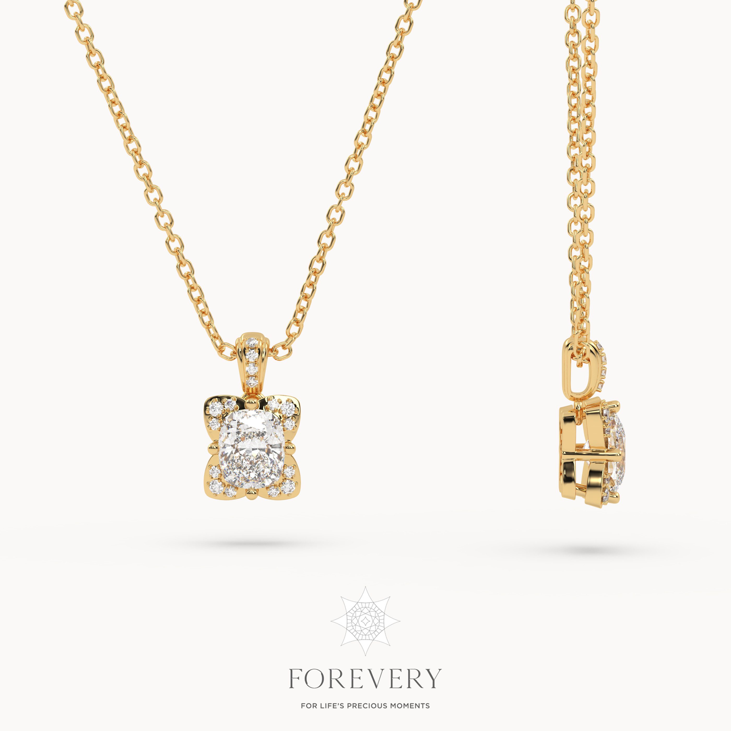 18K YELLOW GOLD Teddy Look Diamond Pendant