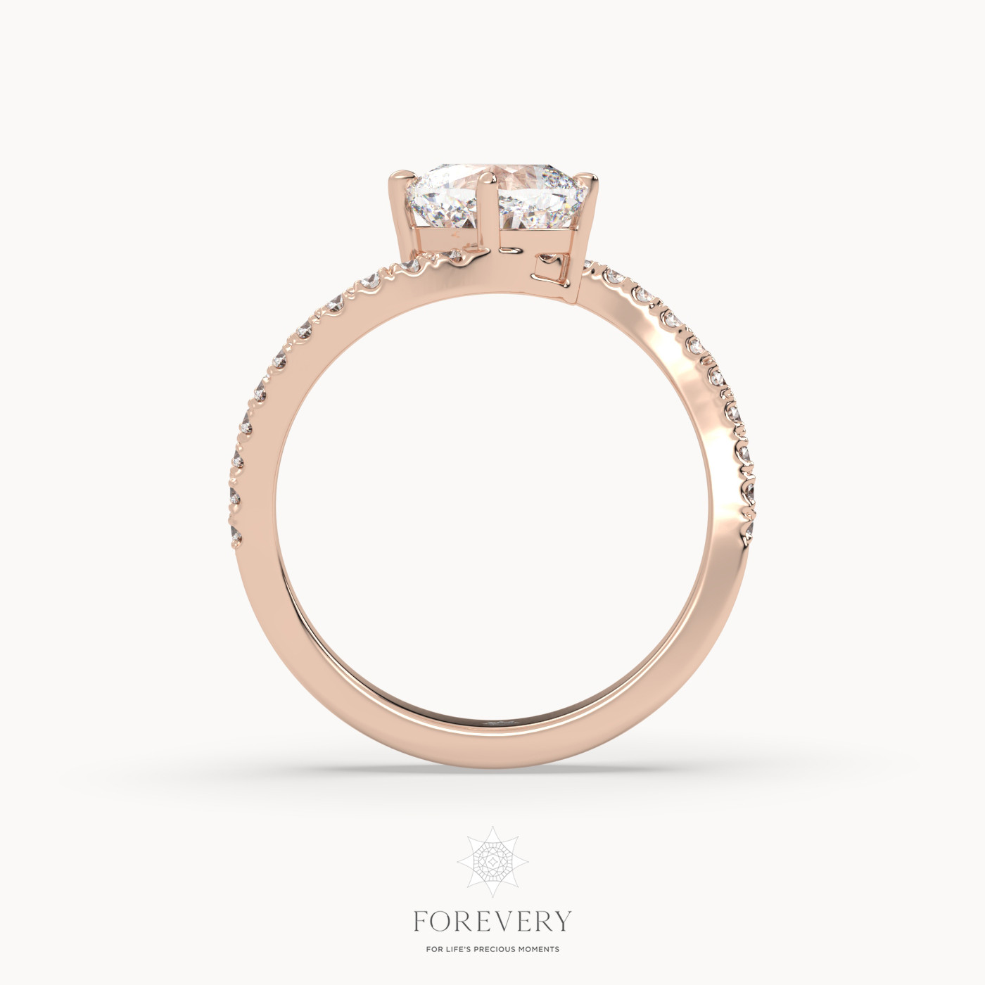 18K ROSE GOLD Cushion Cut Luxurious Diamond Engagement Ring