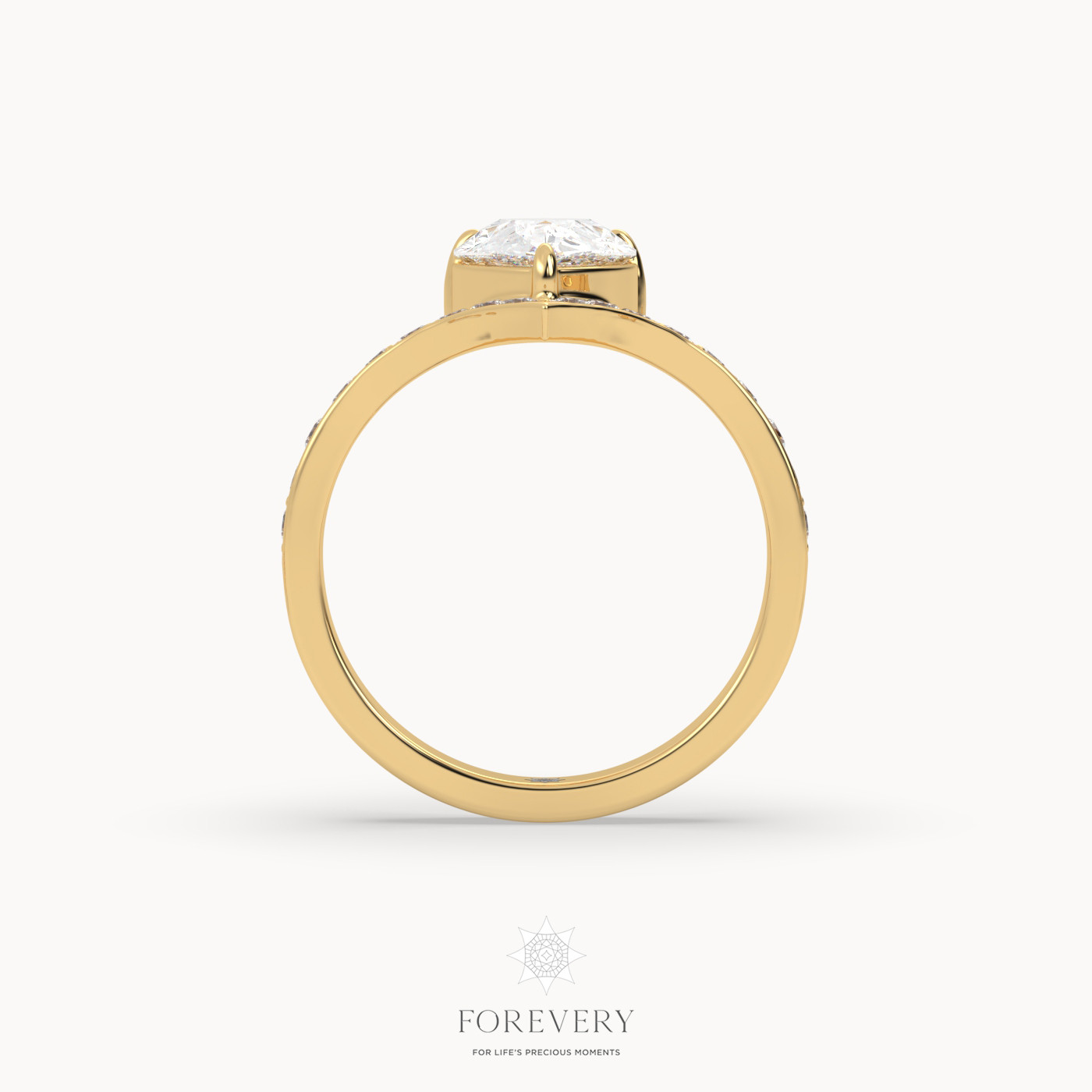 18K YELLOW GOLD Pear Cut Engagement Ring