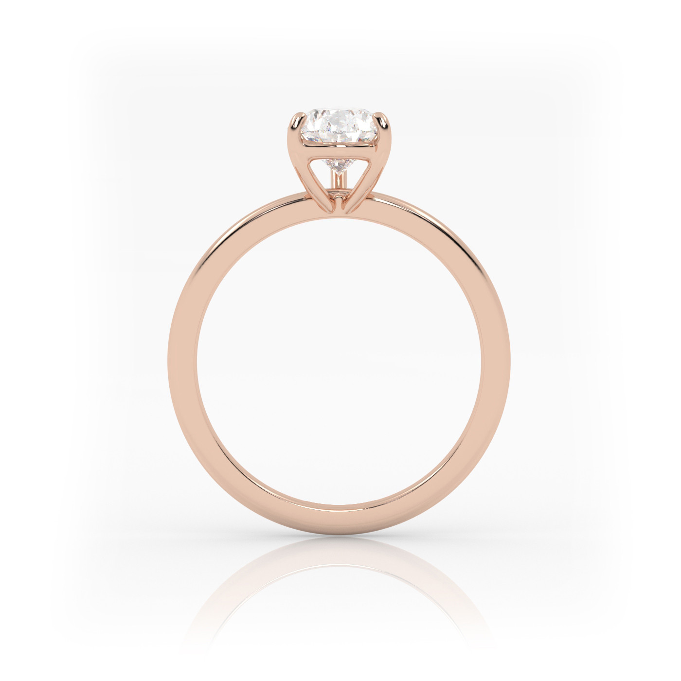 18K ROSE GOLD Pear Diamond Cut Solitaire Engagement Ring