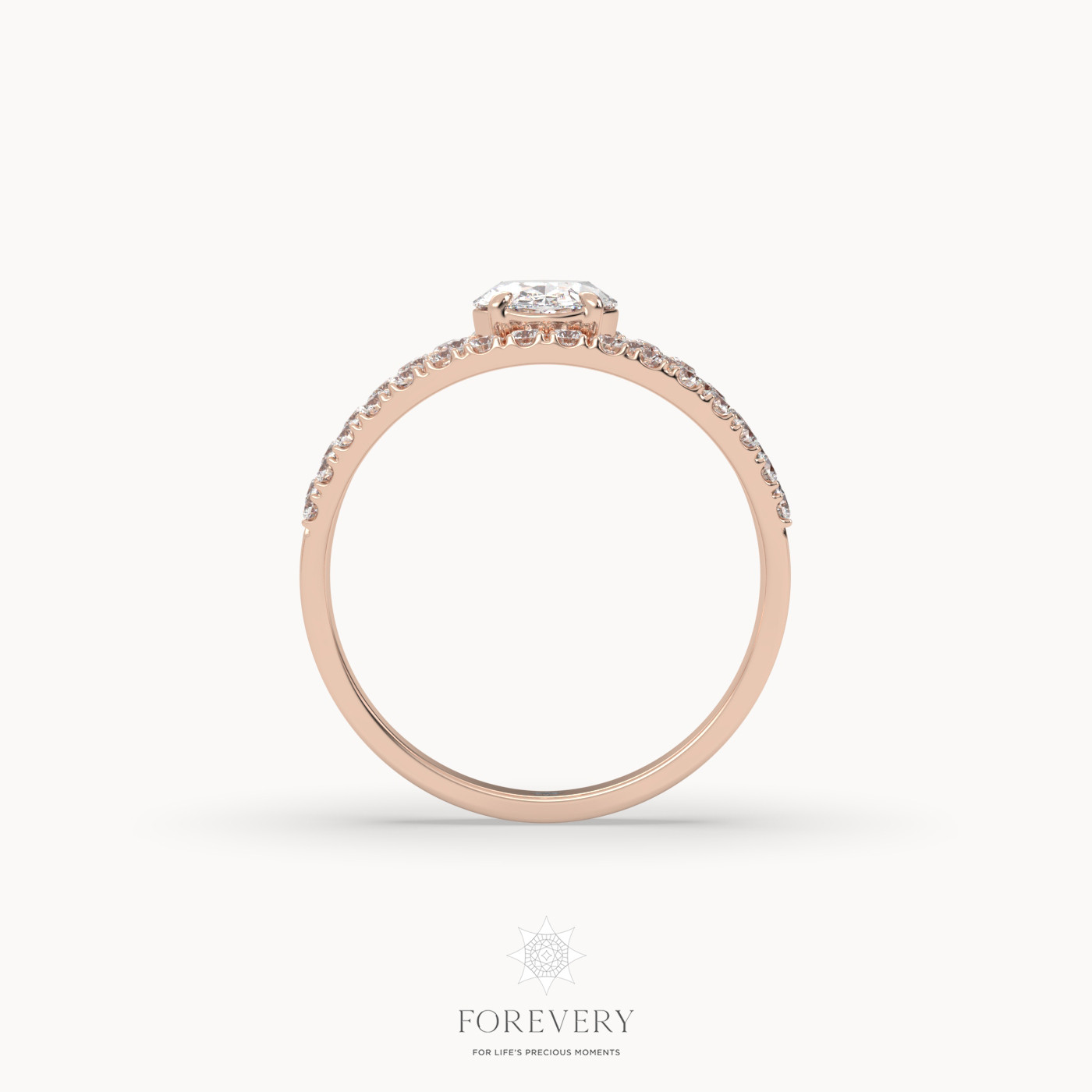 18K ROSE GOLD Designer Split Shank Diamond Engagament Ring